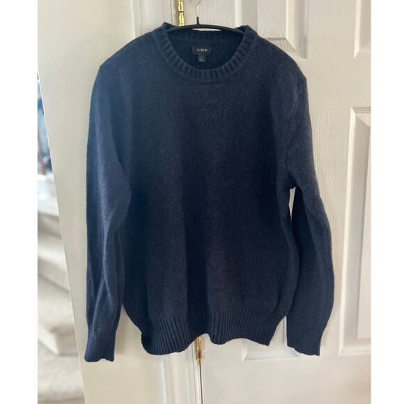J.Crew Deep Navy Ribbed Crewneck Merino Wool Long Sleeves Sweater - Picture 2 of 5